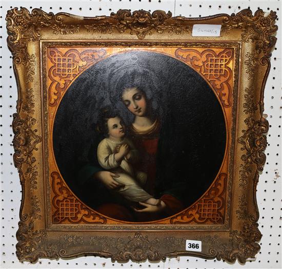 Oil on zinc - Madonna & Child